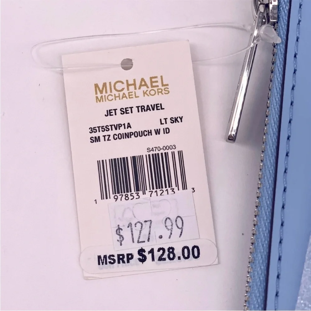 Michael Kors Sky Blue Card Holder with Keychain - Picture 10 of 10